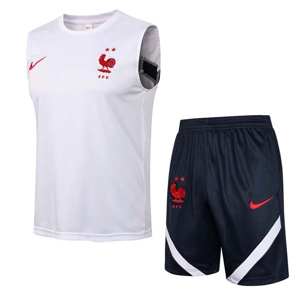 Maglia Francia Senza Maniche Set Completo 2022 Bianco